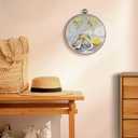 Yorhifa Oyster Champagne Lemon Framed Wall Art, Aesthetic Kitchen Round Wall Art, Coastal Round Walls Decor, Funky Coastal Aesthetic Kitchen Dining Room Circle Canvas Artwork Hanging Decor, 10x10in (color_3)