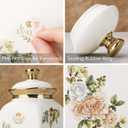 fanquare Floral Canisters with Gold Trim, Ceramic Decorative Countertop Jars, Farmhouse Porcelain Cookie Jar and Sugar Bowl Set with Airtight Lid