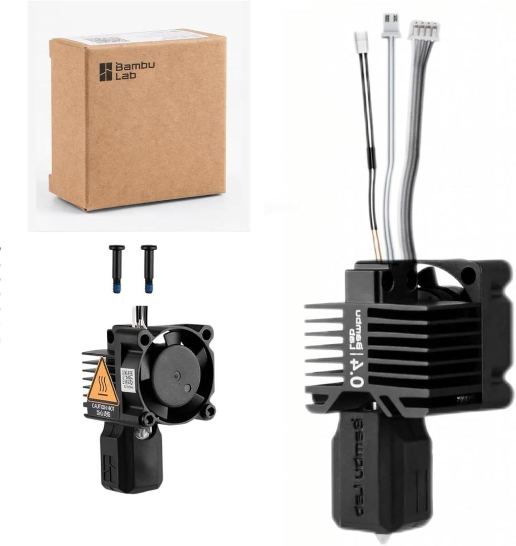 Bambuu Lab X1 Hotend Complete Kit  Full Assembly Hardened Steel Nozzle with Ceramic Heater, 0.4mm Nozzle, Cooling Fan & Heating Block | Bambu X1 Carbon Hotend Replacement for 3D Printing