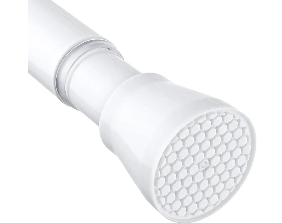 White Tension Curtain Rod for Windows 28 to 48 inch, Adjustable Expandable Pressure Spring Curtain Rod No Drilling, 7/8" Curtain Rod for Bedroom Doorway Closet Door