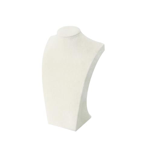 Coward Necklace Bust Stand, Necklace Holder Stand, Beige Velvet Necklace Jewelry Display Holder for Home Use or Store Shop Show (9" Hight)