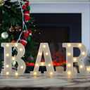 LED Marquee Letter Lights, Small Light Up Marquee BAR Sign, Decorative LED Alphabet Lamp, Battery Operated, Warm White Letter Sign for Bar Decoration