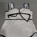 FLAXMAKER Black and White Swimsuit Bow-tie Decor One Piece Bathing Suit, Medium 