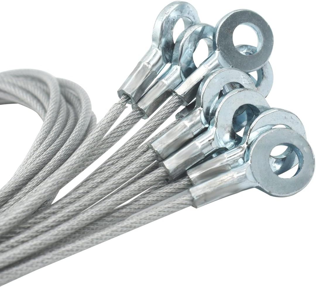 1/8"(3mm) Wire Diam Galvanized Steel Cable Eyelets Ended Short Rope Lanyard Safety Tether Chain Lock with Vinyl Coated Cover, 10 Pcs Clear 6"/15cm Length