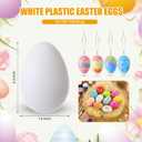 AmazingSpark 120 Pcs Easter Hanging White Eggs for Decorating, Fake Plastic Easter Eggs for DIY Crafts Dyeable Painting Easters Gift Basket Fillers Party Favor