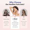 LitBear Heatless Curls Overnight, 2 Sizes of Soft Hair Rollers for Women with Bonnet to Sleep In, No Heat Hair Curlers Set with Scrunchies and Clips, for Long and Medium Hair (Pink)