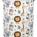 HIYAGON Baby Laundry Hamper Basket Baby Hamper for Nursery Boy and Girl Cute Kids Toys Storage Bin Organizer Animal Room Decor (Animal)