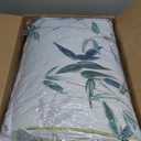 7 Pieces Bed in a Bag Queen Comforter Set with Sheets, Green Leaves on White Botanical Design Bedding Sets for All Season (1 Comforter, 2 Pillow Shams, 1 Flat Sheet, 1 Fitted Sheet, 2 Pillowcases)