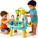 2027 Upgraded Toddlers 1-3 Water Table with Electric Pump, Kids Water Table with Faucet Play Food Accessories Fishing Toy, Kitchen Play Sink Toys for Girl Boy Age 4-8 (Blue)