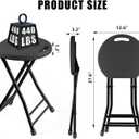 Folding Stool, 18 Inch Foldable Stool with Handle & Steel Frame, Folding Bar Stools, 500lbs Sturdy Foldable Lightweight Metal Chair for Camping, Indoor and Outdoor, Black