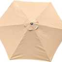 10ft 6 Ribs Replacement Light Coffee Strong and Thick Umbrella Canopy (Canopy Only) LIGHT-106