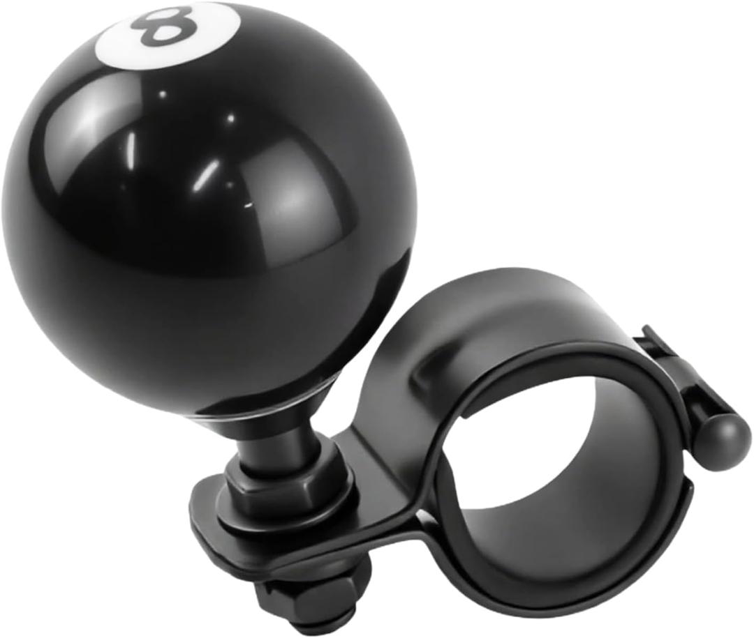 8 Ball Steering Wheel Knob Spinner, 360 Degrees Rotation Suicide Knob Spinner Handle, Universal Car Steering Wheel Booster, for Car Truck Tractor Semi