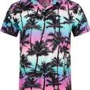 Goodstoworld Men's Novelty Hawaiian Button Down Shirts (M)