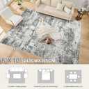 DMOYEST Living Room Area Rugs - 8x10 Abstract Large Soft Indoor Washable Rug Neutral Modern Low Pile Carpet for Bedroom Dining Room Farmhouse Home Office - Grey