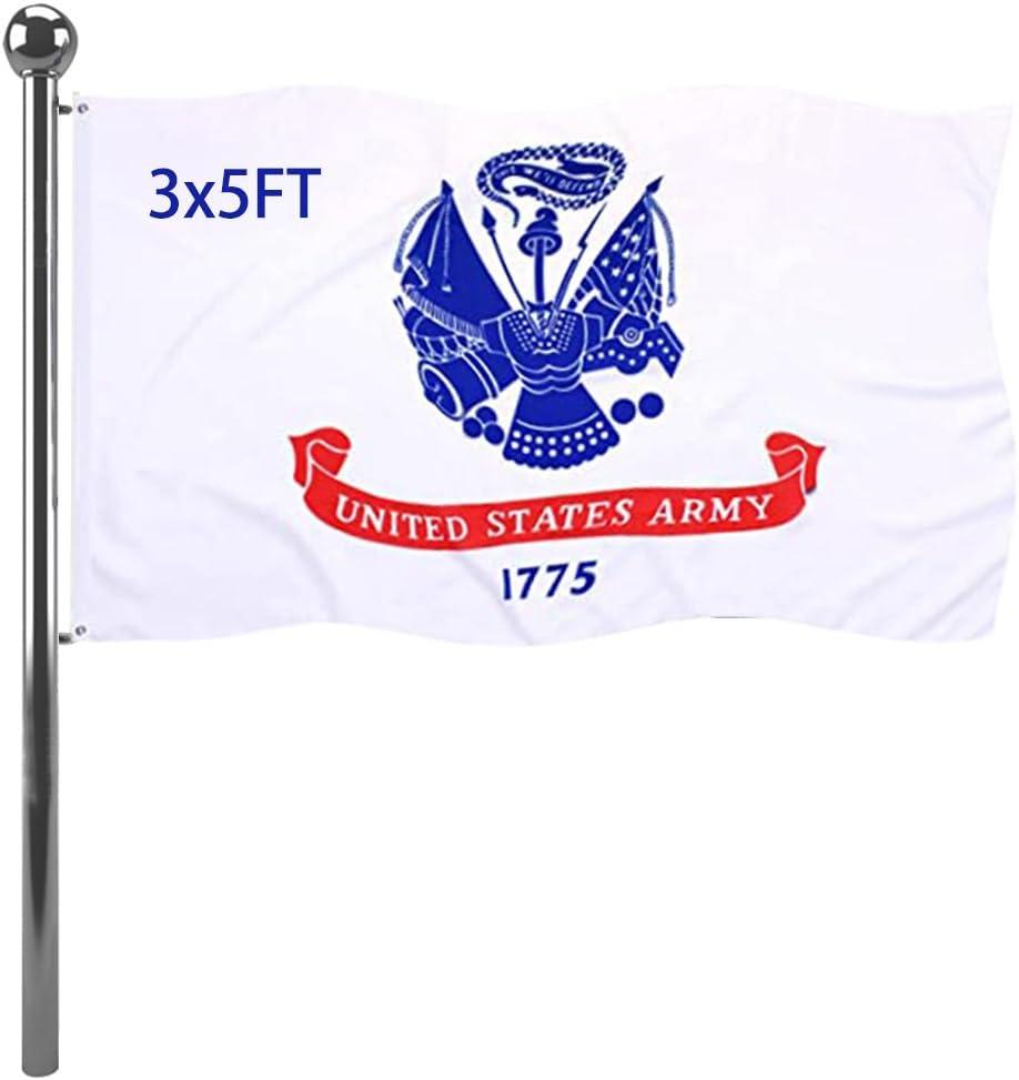 Jayus Embroidery White US Army Military Flags 3x5 Outdoor Double Sided Heavy Duty United States Army Flag Banner with 2 Grommets