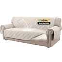 PrinceDeco 100% Waterproof Couch Cover for 3 Cushion Couch Sofa Pet Friendly Non-Slip Couch Cover for Dogs Washable Water Resistant Furniture Protector with Elastic Straps(XL Sofa 78", French Oak)