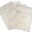 SUNGULF 100Pcs 6x9 Inches Sheer Organza Drawstring Pouches Stars And Moon Wedding Party Favor Jewelry Candy Gift Bags (White)