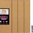 Cork Board 17 X 8 inch Self Adhesive Corkboards for Wall School Home Office 4 Pack Bulletin Boards with 100 Push Pins