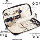 Travel Jewelry Organizer Case - for Tangle-Free Necklaces, Earrings, Rings, Bracelets Storage, Travel Essentials, Fashion Portable Jewelry Travel bags for Women - Medium Black