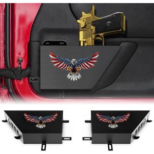 OTW Metal Front Door Storage Boxes, Compatible with 2007-2018 Jp Wrangler JK 2/4 Door, 2 Pack Side Insert Organizer Box Pockets