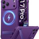 ASAFCASE for iPhone 17 Pro Case Magnetic, Built-in Stand, Compatible with MagSafe, Rugged Military Grade Drop, Camera Control, Silicone Thin Hard Women Men Case for iPhone 17 Pro 6.3", Dark Purple