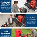 Garvee 16 Gallon Gas Can with Manual Pump, Fuel Tank Container with LE Fluid 10 FT Transfer Siphon Pump, Portable Diesel Gas Storage Caddy On Wheels for Car, ATV, Weeder, Boat, Tractor, Generator
