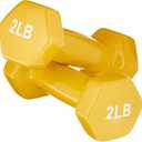 Amazon Basics Vinyl Coated Dumbbell Hand Weights, 2 lbs Pair