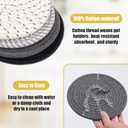 Trivets for Hot Dishes, Hot Pads for Kitchen, 7'' Trivets for Hot Pots and Pans, Pot Holders for Kitchen, Pot Holders Heat Resistant 4-Pcs, Kitchen Essentials for New Home (Gray)