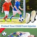Shin Guards Soccer Kids Youth, CE Certified AirsFish Shin Guard Protection Gear for 2-18 Years Old Boys Girls Teenagers High Impact Resistant Comfortable 1 Pair (White+Gold Wave, X-Small)