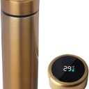 Water Bottle with LED Temperature Display,Double Walled Vacuum Insulated Water Bottle,Stainless Steel Sports AutomotiveTravel Mug,BPA-free Leak Proof Keep Cold and Keep Warm 12H (Gold)