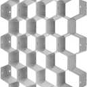 Poeland Drawer Divider Organizer Adjustable DIY Grid Honeycomb Drawer Divider for Underwear Belt Scarf Socks, Gray