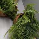 2 Set Fake Ferns with Hanging Baskets, UV Resistant Fake Hanging Ferns Plants, Outdoor Artificial Hanging Plants for Front Porch Garden Balcony Patio Home Decor, No Assembly