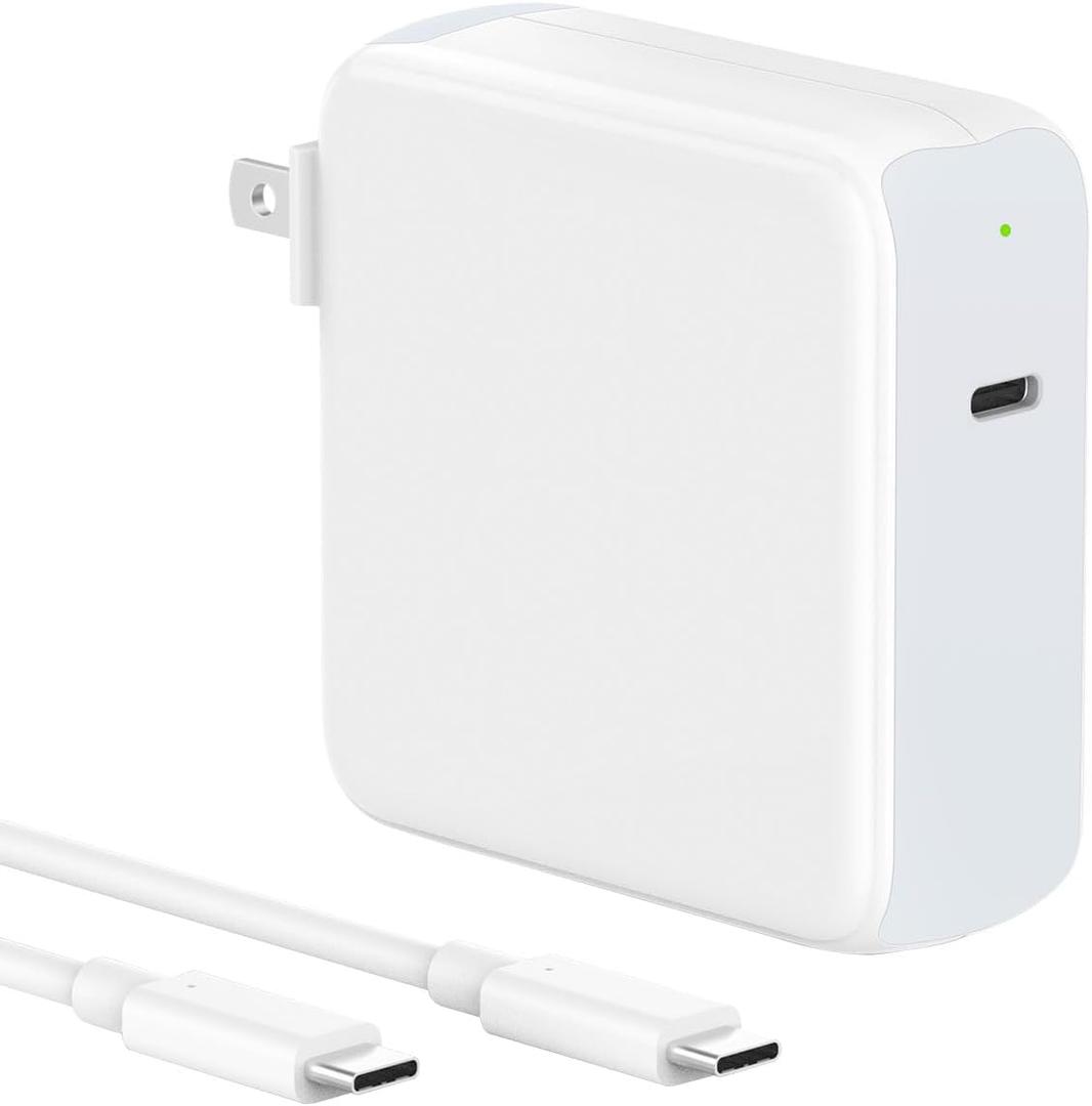 96W USB C Charger for MacBook Pro 16, 15, 14, 13 inch 2025 2024, 2023, 2022, 2021, M4 M3 M2 M1 MacBook Air, USBC Laptop Power Adapter, iPad, LED, 6.6ft 5A Cable Charging as Fast as Original Quality
