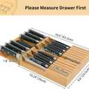 Utoplike in-Drawer Knife Block Bamboo Kitchen Knife Drawer Organizer, Handle Steak Knife Holder Without Knife, Fit for 12 Knives and 1 Sharpening Steel (Knives Not Included)