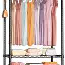 FUTASSI P6 Rolling Clothes Rack Heavy Duty, Clothing Racks for Hanging Clothes, Freestanding Garment Rack with Wheels, Portable Closet Rack Max Load 380 LBS, 35.5'' W x 14'' D x 74.6'' H, Black