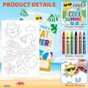 2 x Fancy Land End of Year Students Gifts from Teacher 24 Sets Have a Great Summer Postcards Color Your Own Summer Cards and Crayons Bulk for Kids Preschool Classroom Art Projects Party Favor Supplies