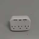 Cruise Power Strip Cruise Approved with 2 USB & 1 C,Flat Wall PlugCruise Ship Power Strip,Non Surge Protection Outlet Extender for Cruise Ship Must-Haves, Home, Office, White