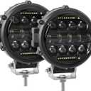 BESTZHEYU 2PCS Round LED Off Road Lights Round LED Work Light 60W Round LED Fog Lights Pod Daytime Running Light Driving Light Wrangler Truck Pickup SUV ATV UTV Spot Flood Beam Off-road Light Bar