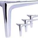 4.7 Inch Shiny Silver Furniture Legs, Metal Legs for Furniture Set of 4, DIY Replacement for Sofa Legs, Cabinet Legs, Ottoman Legs, Table Legs, Night Stand Legs and Dresser Legs