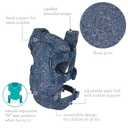Infantino Flip 4-in-1 Convertible Baby Carrier, Adjustable, Ergonomic Hands Free Babywearing, Registry Essential, Carrier for Newborn to Toddler, Floral Navy