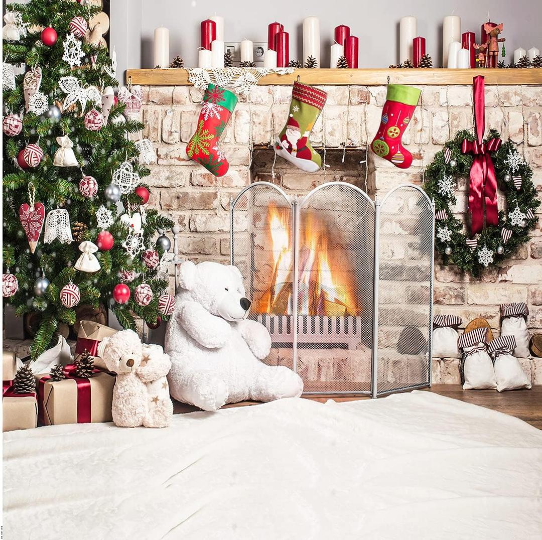 10x10ft Christmas Backdrop Christmas Fireplace Backdrops Xmas Theme Backdrop New Year Decoration Background Family Party Baby Shower Decoration Background