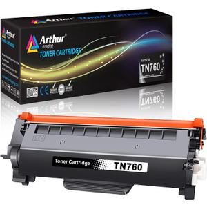 Arthur Imaging WITH CHIP Compatible Toner Cartridge Replacement for Brother TN760 TN 760 TN730 to use with HL-L2350DW HL-L2395DW HL-L2390DW HL-L2370DW MFC-L2750DW MFC-L2710DW DCP-L2550DW (Black 1Pack)