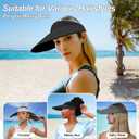 10 x ZOORON Sun Visor Hats for Women Men Wide Brim Sun Hats Women Men Adjustable Ponytail Sun Hats Foldable UPF 50+ (Gray)