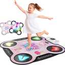Kidzlane Light Up DJ Dance Mat for Kids - Bluetooth & AUX Compatible - 3 Fun Arcade Games with 5 Difficulty Levels - Detachable Top Mats with Fairytale & Speaker Motives - Adjustable Volume - Ages 6+