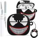 Toyuma for AirPods 4 Case Cute Kawaii Cartoon - Funny 3D Soft Silicone Case Cover with Keychain & Cleaner Kit for Women Girls Teens Character Fun Fashion Design Protective Case for Airpods 4,Duye