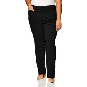 Briggs New York Womens Plus-Size Super Stretch Millennium Welt Pocket Pull-on Career Pants, Black, 18 US