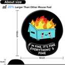 Upgrade Mouse Pad with Wrist Rest, Dumpster on Fire Ergonomic Gaming Gel Mouse Pad with Wrist Support, Cute Computer Mousepad for Desk Home Office Laptop, Pain Relief, Non-Slip PU Base