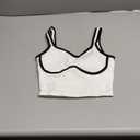 SUUKSESS Women Sweetheart Neckline Longline Sports Bra Padded Basic Workout Crop Tank Top (X-Small, White)