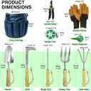 Garden Tools Set Premium Stainless Steel Gardening Hand Tools with Solid Beechwood Handle Gardening Kit with Rake, Shovel, Gloves, Shears, Tool Organizer Garden Gifts for Women and Men