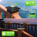 Solar Post Cap Lights Outdoor 16pack, Waterproof Fence Post Lights for 4x4 5x5 6x6 Wood/Vinyl Posts, Black Solar Deck Post Lights with 2 Color Modes Decorate Garden Patio Porch Backyard